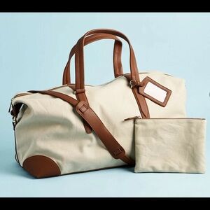 Henny + Lev Stylish Cream and Brown Women's /Unisex Travel Bag Set